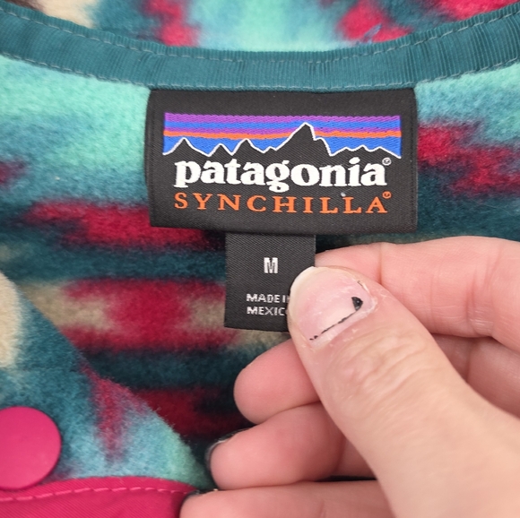 Patagonia Synchilla Aztec Print Fleeve Pull Over Medium - Picture 2 of 6